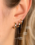 Zinzi Gold 14 karaat gouden oorringen vierkante buis luxe sluiting 10 x 2,3mm ZGO303
