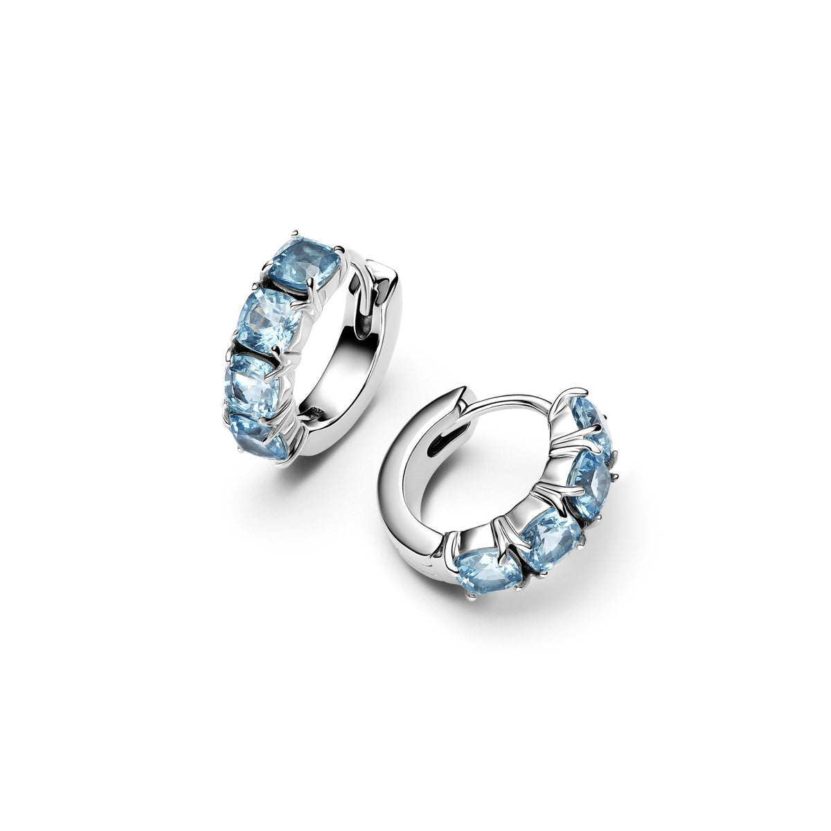 Pandora Lichtblauwe oorbellen zilver 293851C01