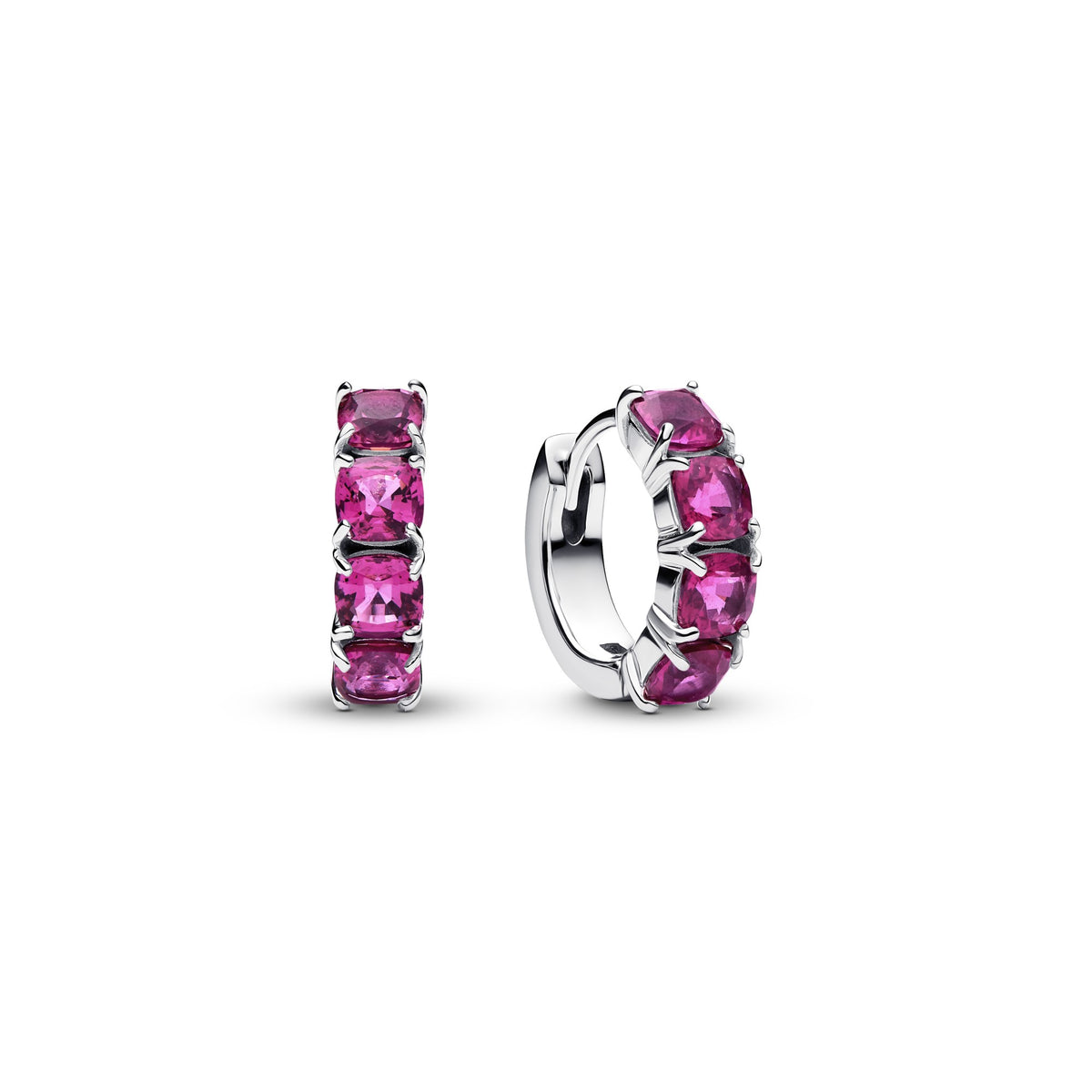 Pandora Roze oorbellen zilver