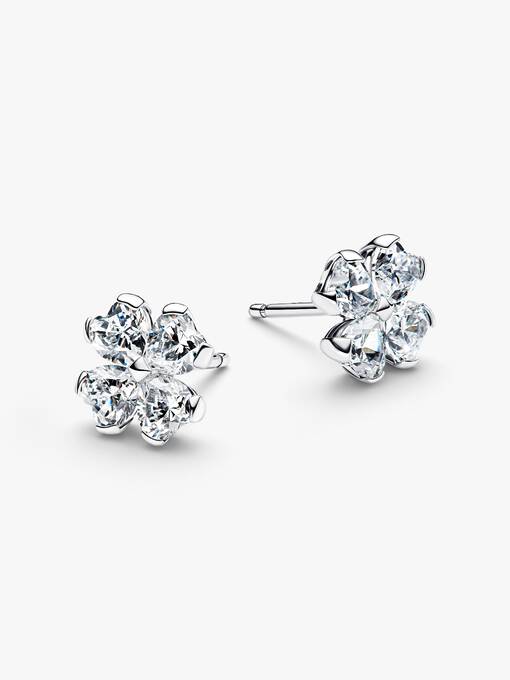 Pandora Sprankelende Klavertjevier Oorbellen zilver - 294500C01