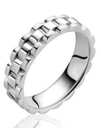 ZINZI zilveren ring (5mm breed) rolex-style schakel glanzend en satiné ZIR2736 - PansiteNederland.nl