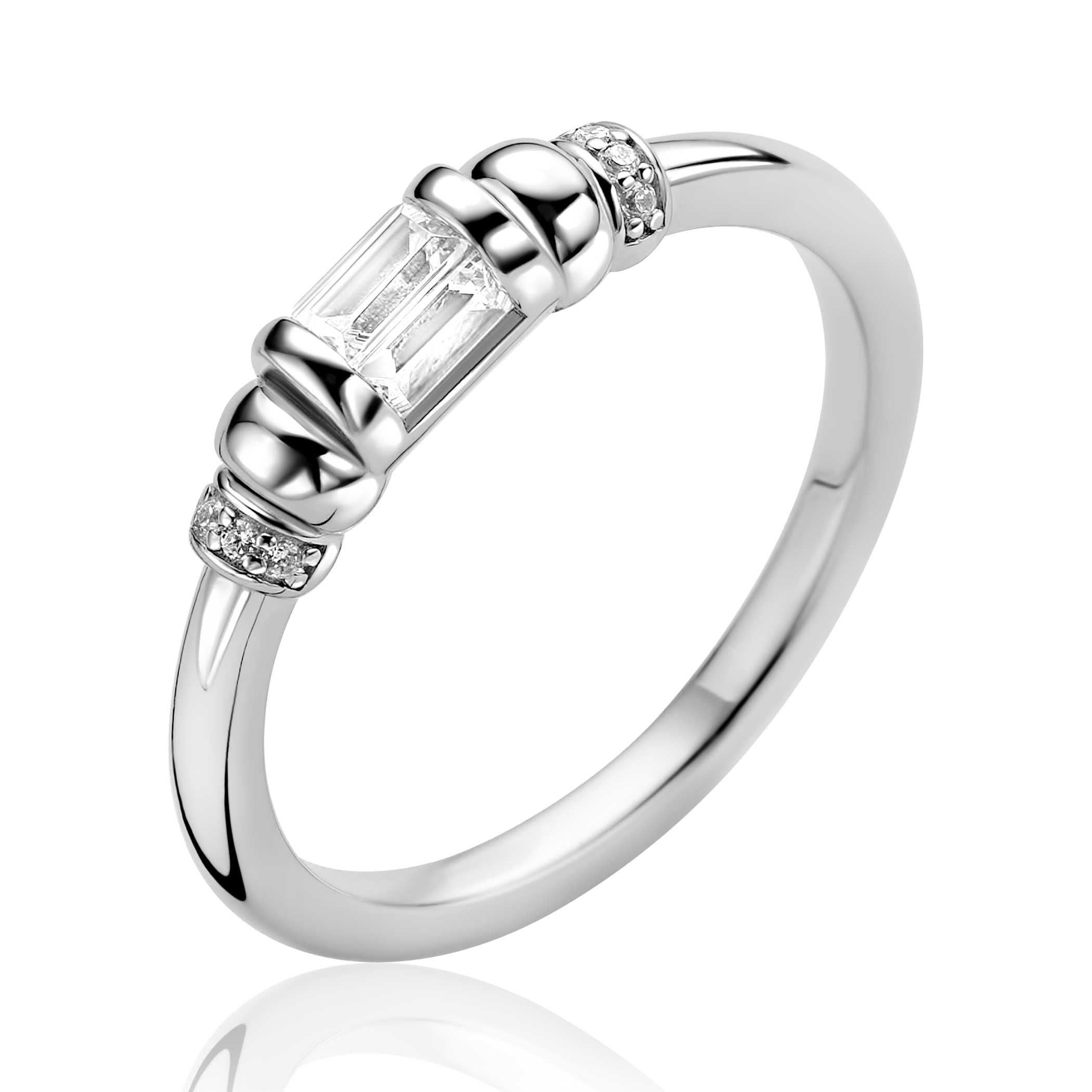 ZINZI Zilveren Ring met Witte Zirkonia - ZIR2812