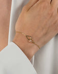 ZINZI gold plated zilveren armband met paperclip-schakels 17-20cm ZIA2634