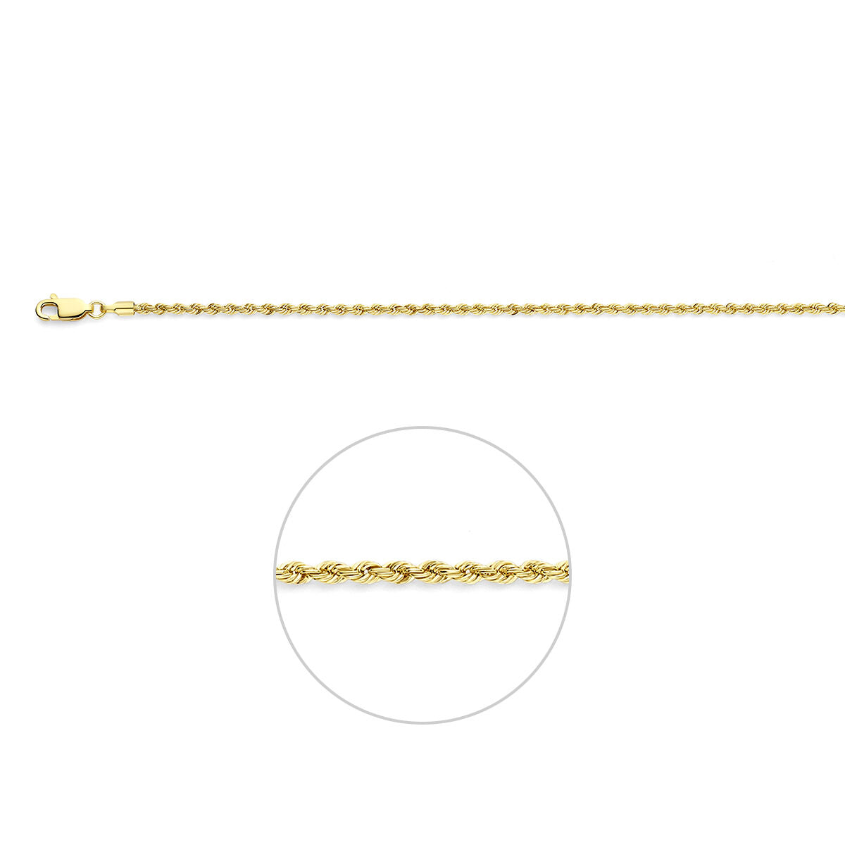 Ketting koord 2,1 mm 9K geel