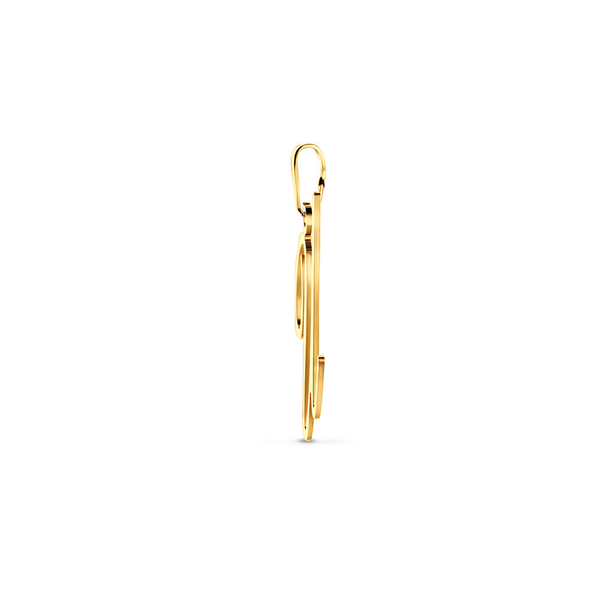 Hanger sierletter U 23,5 mm 14K geelgoud #Letter_U