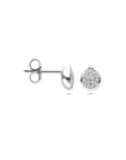 Zilveren gerhodineerde oorknoppen druppel zirkonia 6 mm - 1341682
