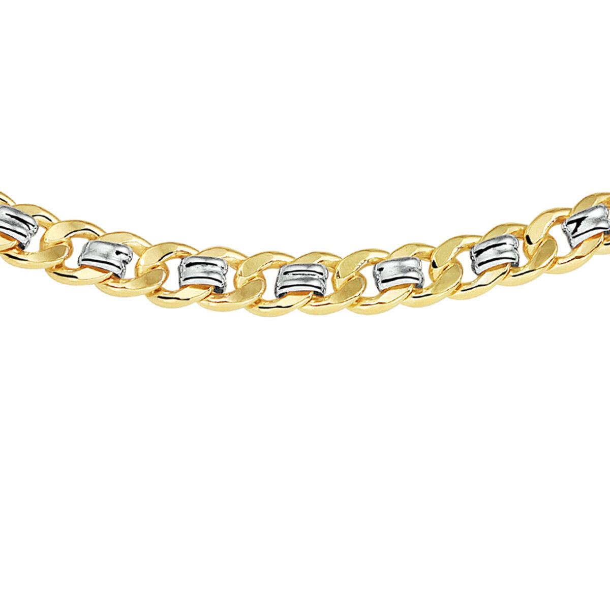 Fantasy Collection Collier geslepen gourmette massief 6,2 mm Silgold (bicolor goud met zilverkern)