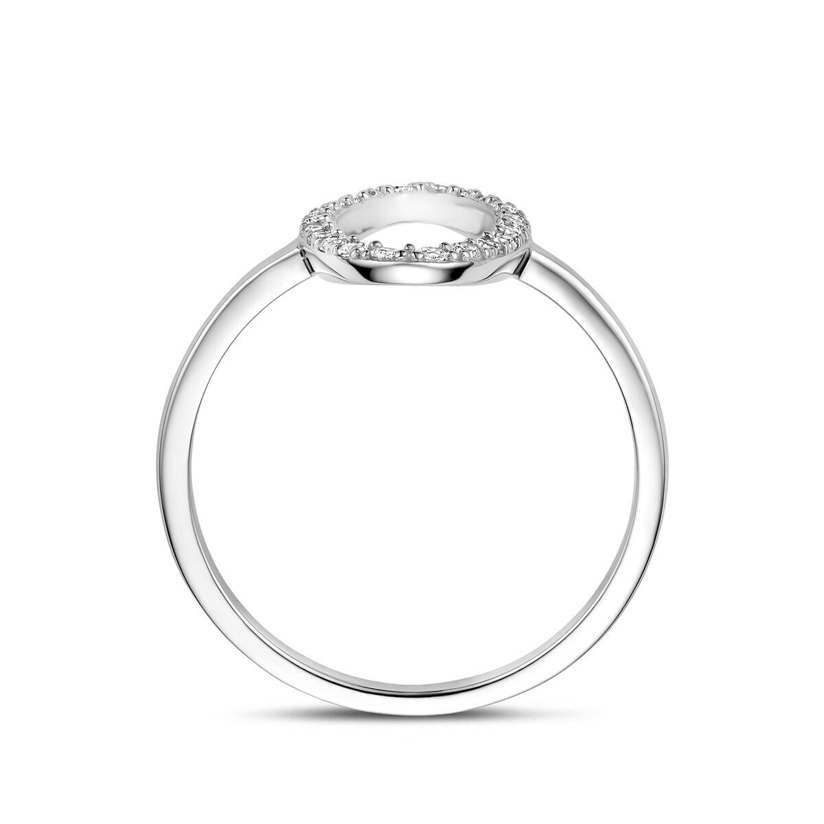 Ring zirkonia zilver gerhodineerd 9 mm