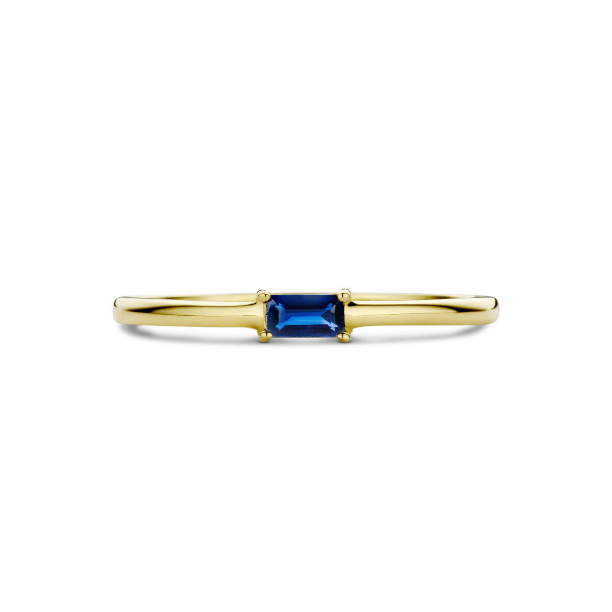 Ring met geboortesteen saffier september 14K geelgoud
