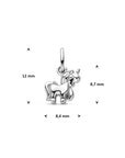 Zilveren gerhodineerde hanger eenhoorn 12 mm - 1341718 - PansiteNederland.nl