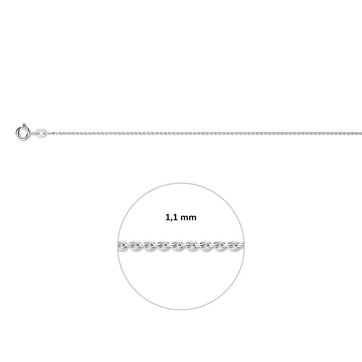 Fantasy Collection Anker rond 1,1 mm 14K witgoud