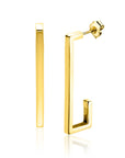 Zinzi Gold 14 karaat gouden oorstekers met grote strakke rechthoeksvorm. Grootte 33 x 2,4mm. ZGO483