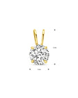 9K Geelgouden 9k hanger zirkonia 9 mm - 8000270 - PansiteNederland.nl