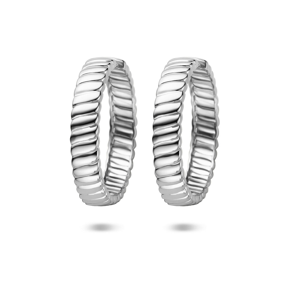 Zilveren gerhodineerde klapoorringen 40 mm - 1341308