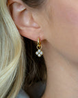 ZINZI gold plated zilveren oorbedels klavertje 8mm ZICH2735Y (zonder oorringen) - PansiteNederland.nl