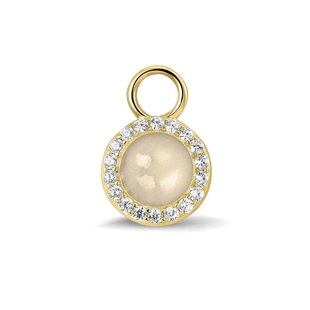 See You Gouden ronde oorhangers met steen voor as – 311 – afbeelding 1
