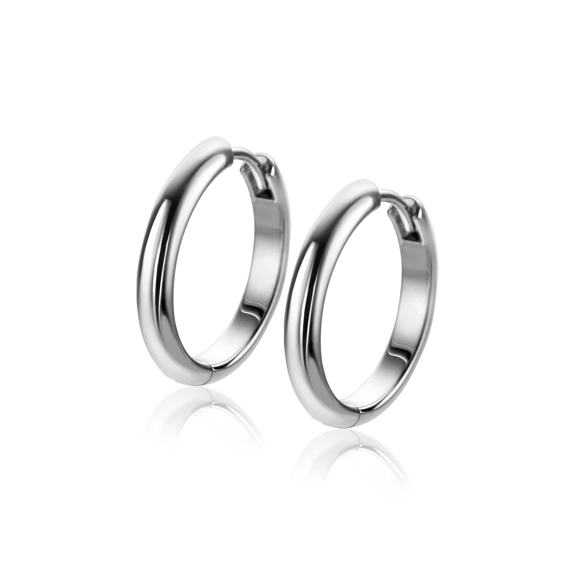 Zinzi zilveren oorringen gladde met ronde buis 3mm met luxe klapsluiting 20mm – ZIO2602 - PansiteNederland.nl