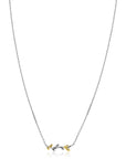 ZINZI Zilveren Ketting met Sierlijk Bicolor Takje en Bladeren 42-45cm ZIC2740