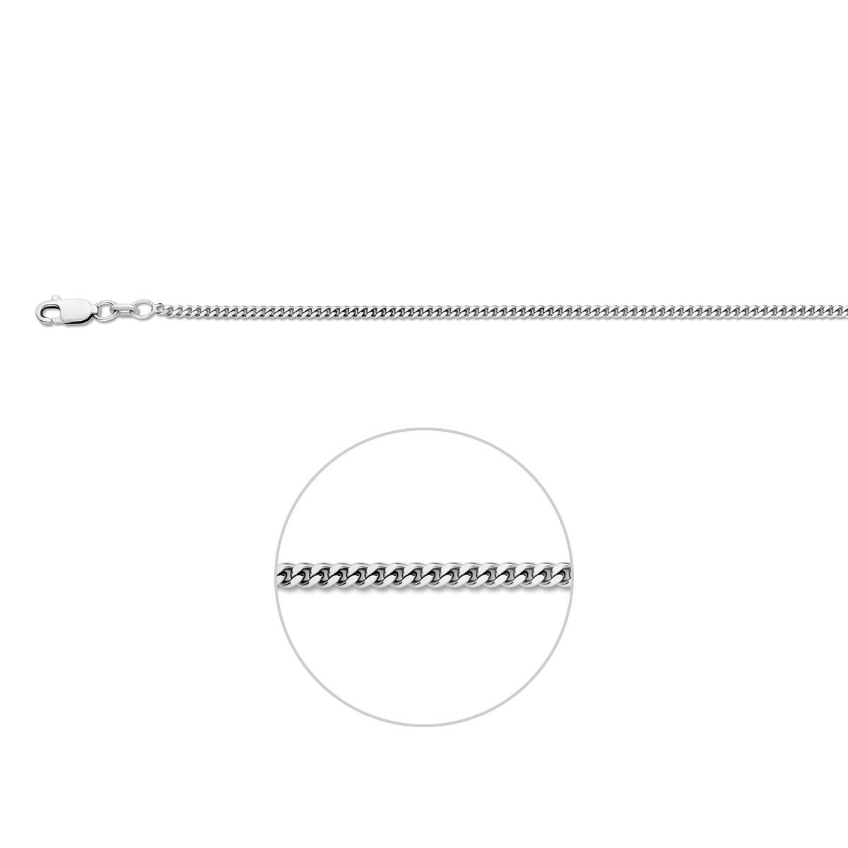 Fantasy Collection Gourmette 2,1 mm zilver gerhodineerd