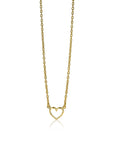 Zinzi zilveren ketting geel verguld open hartje 40-43cm ZIC1420G