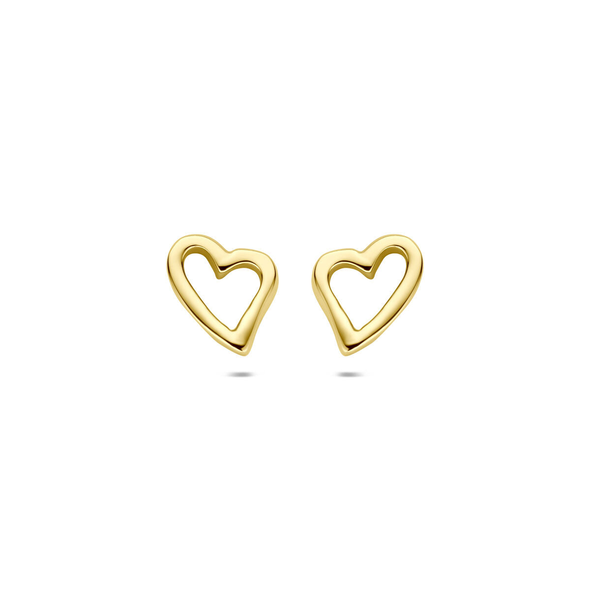 Oorknoppen hartje 14K geelgoud 10 mm