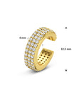 Zilveren vergulde ear cuff zirkonia 12,5 mm - 2104145