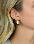 ZINZI gold plated zilveren oorringen met brede buis, vierkante look en handige bovensluiting 24mm ZIO2747G - PansiteNederland.nl