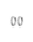 Zilveren gerhodineerde klapoorringen zirkonia 11,5 mm - 1340874