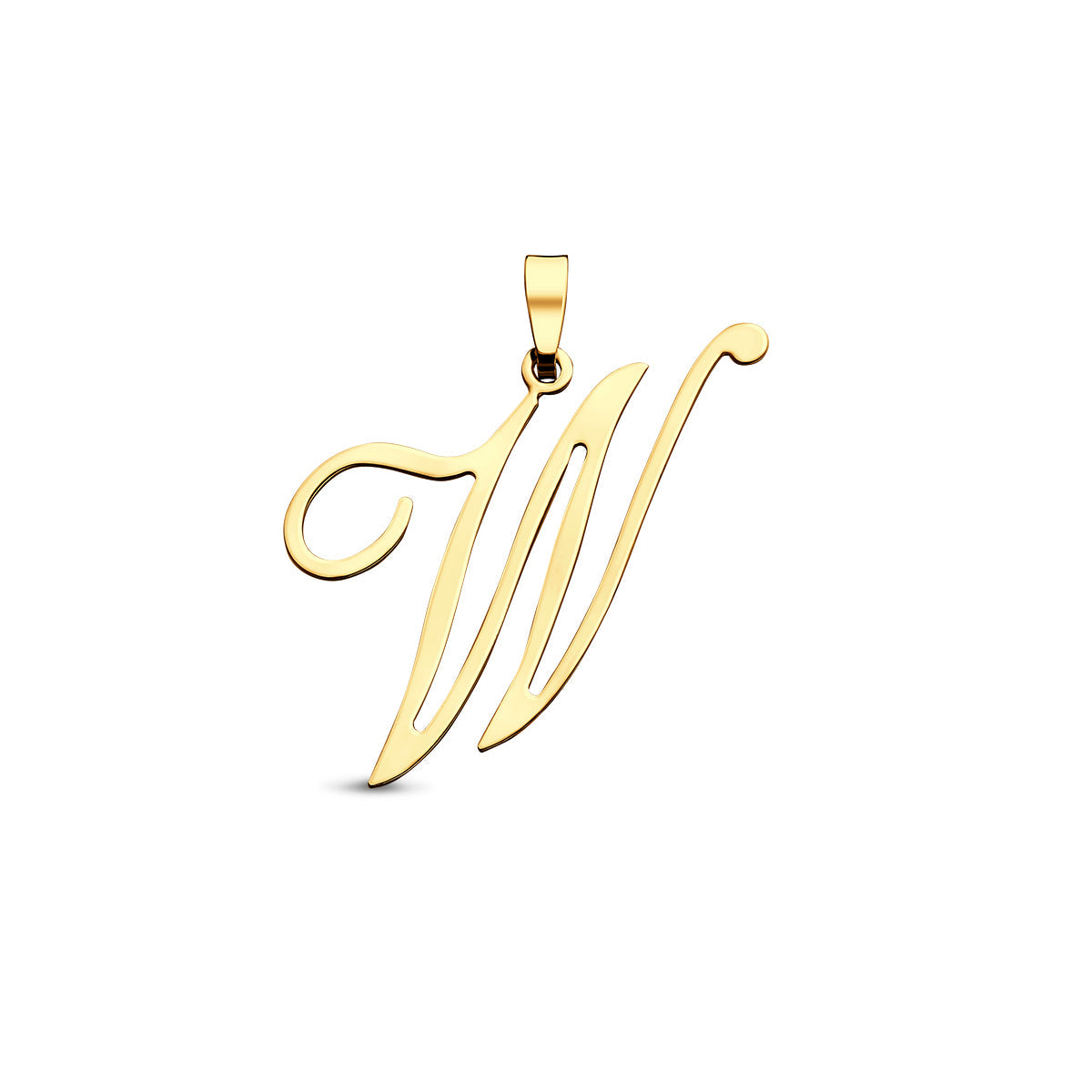 Hanger sierletter W 28 mm 14K geelgoud #Letter_W