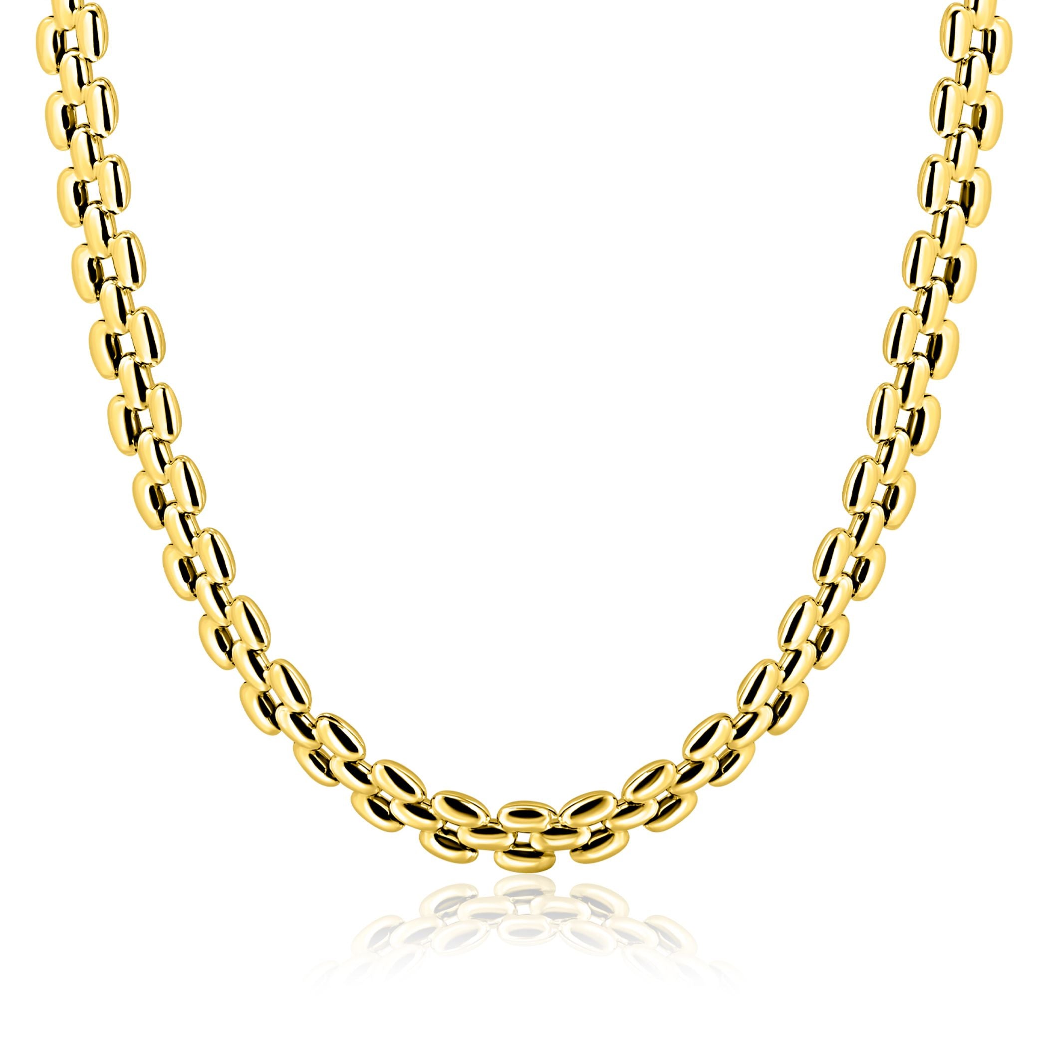 ZINZI Verguld Zilveren Ketting 43 cm - ZIC2764G