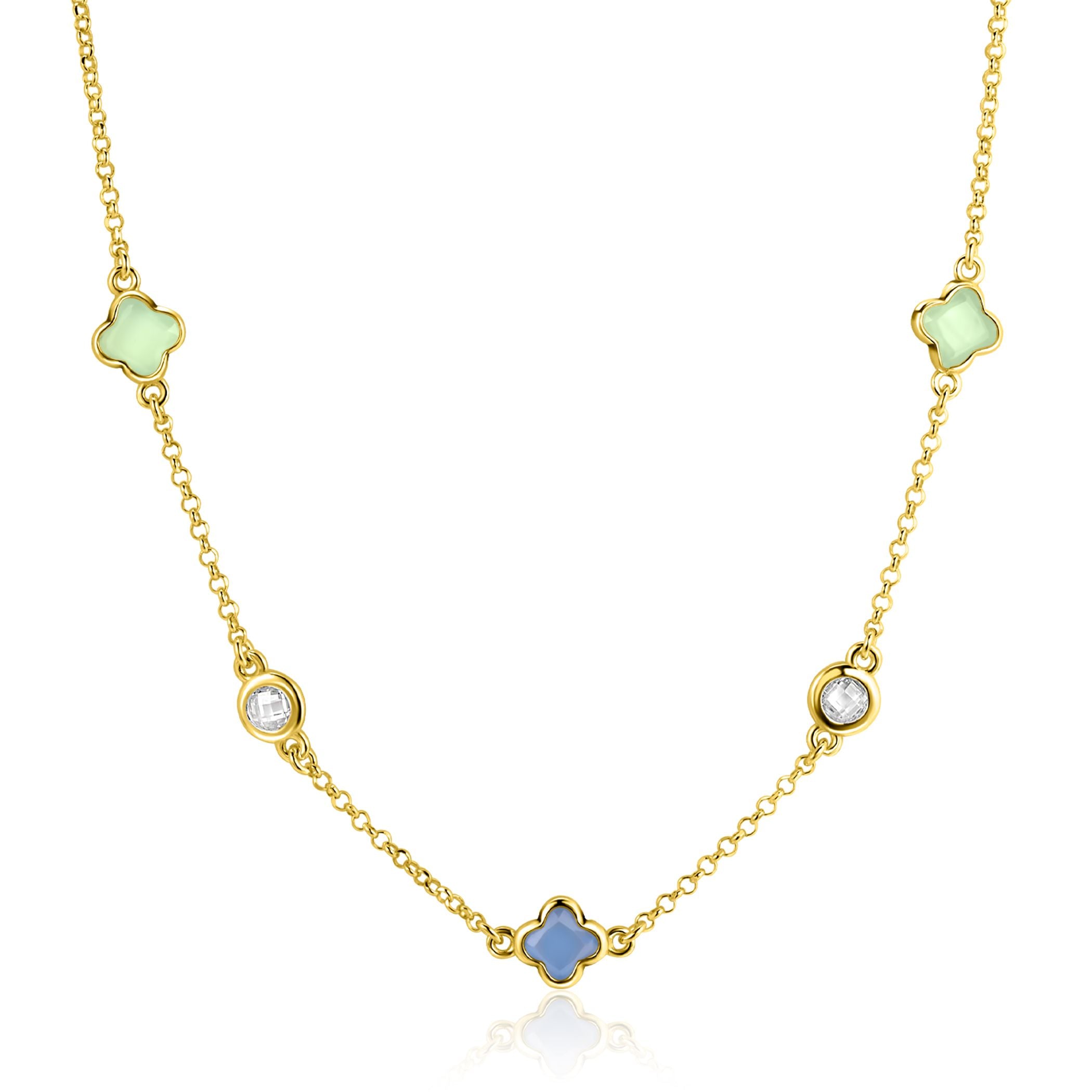 ZINZI Verguld Zilveren Ketting 40-45cm - ZIC2763