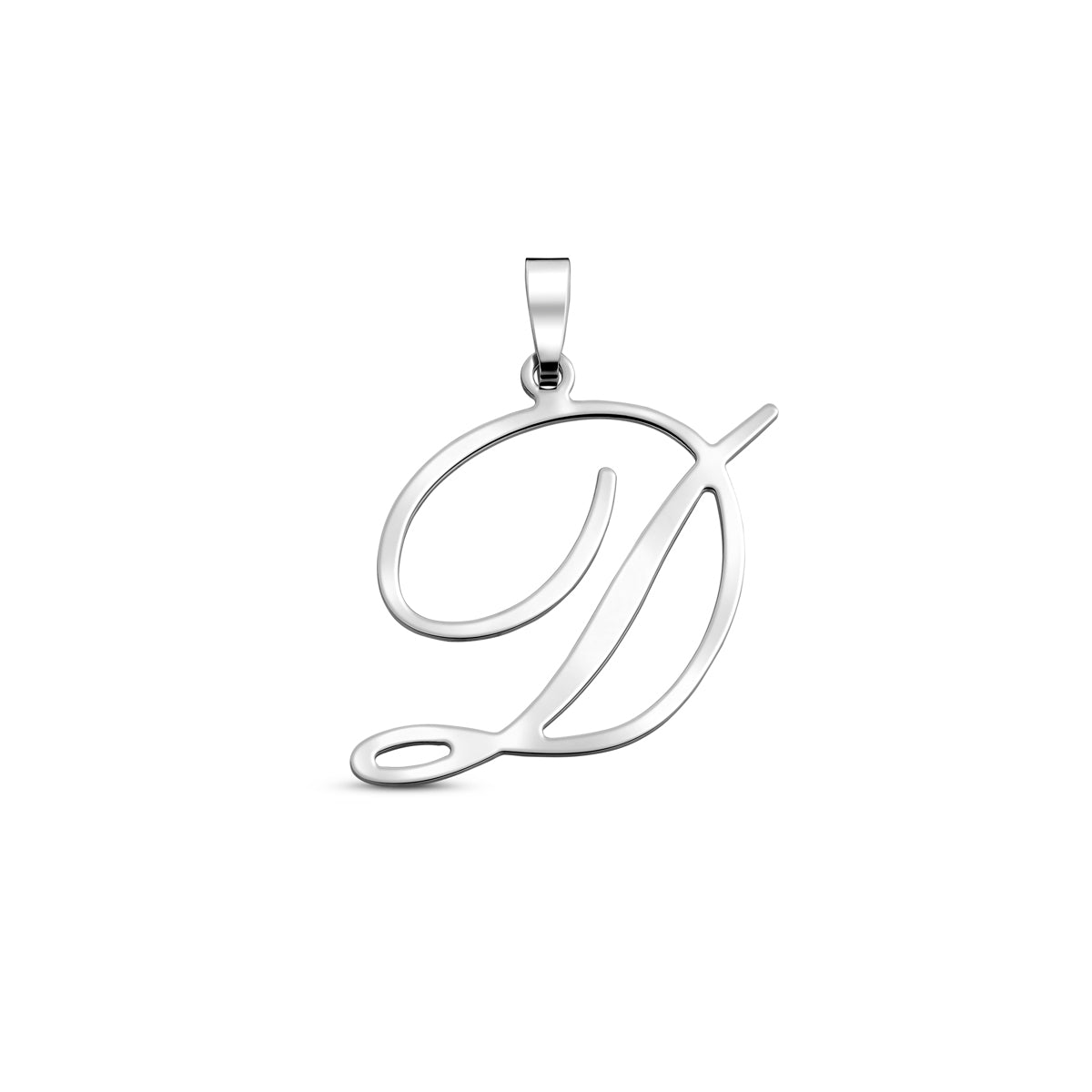 Hanger sierletter D 26,5 mm zilver #Letter_D