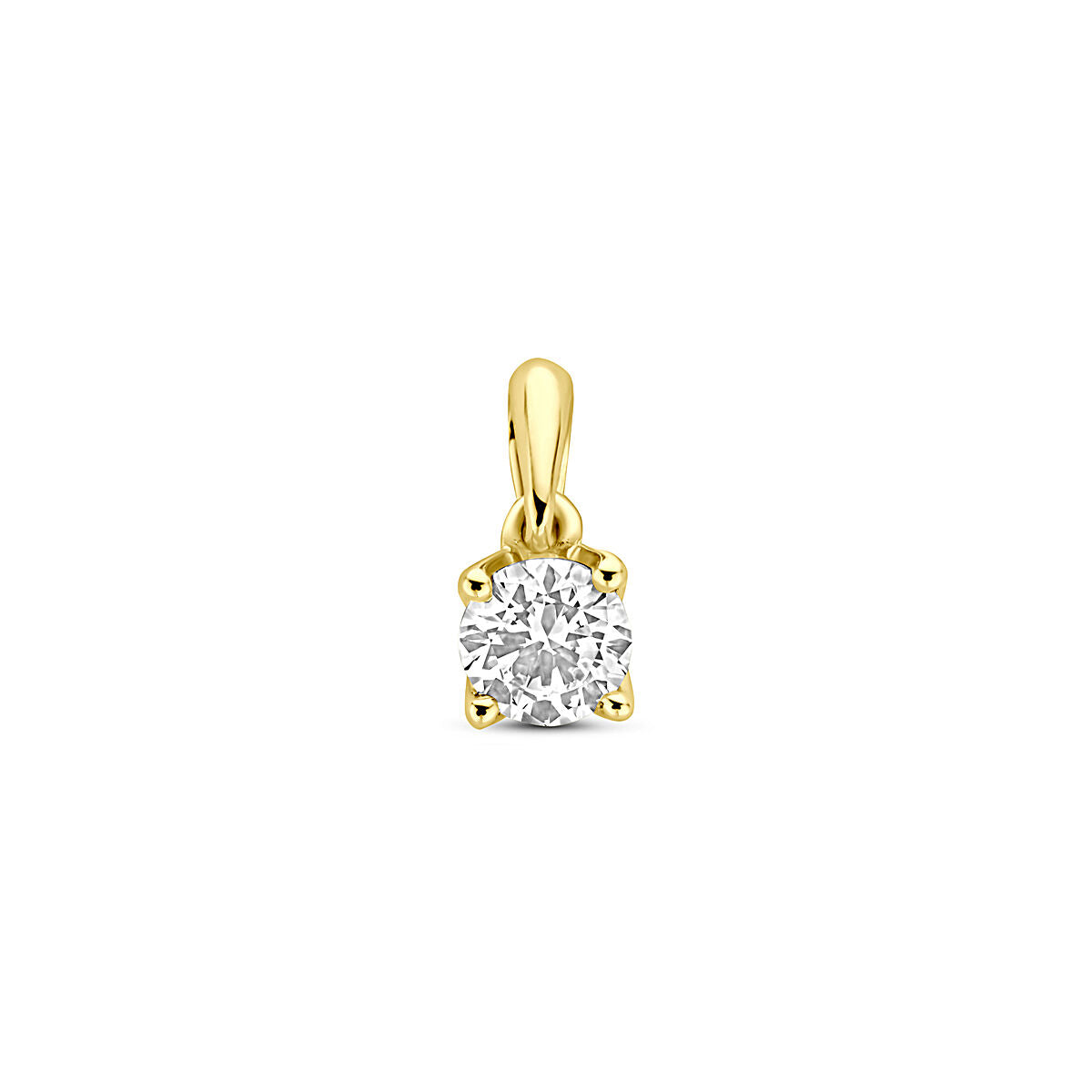 14K geelgouden hanger lab grown diamant 0.25ct h si 9,5 mm - 4033685 - PansiteNederland.nl
