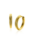 Zinzi gold plated zilveren oorringen met veertjesmotief 3mm breed en luxe klapsluiting 15mm – ZIO2644G - PansiteNederland.nl