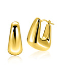 ZINZI gold plated zilveren oorringen met brede buis, vierkante look en handige bovensluiting 24mm ZIO2747G - PansiteNederland.nl