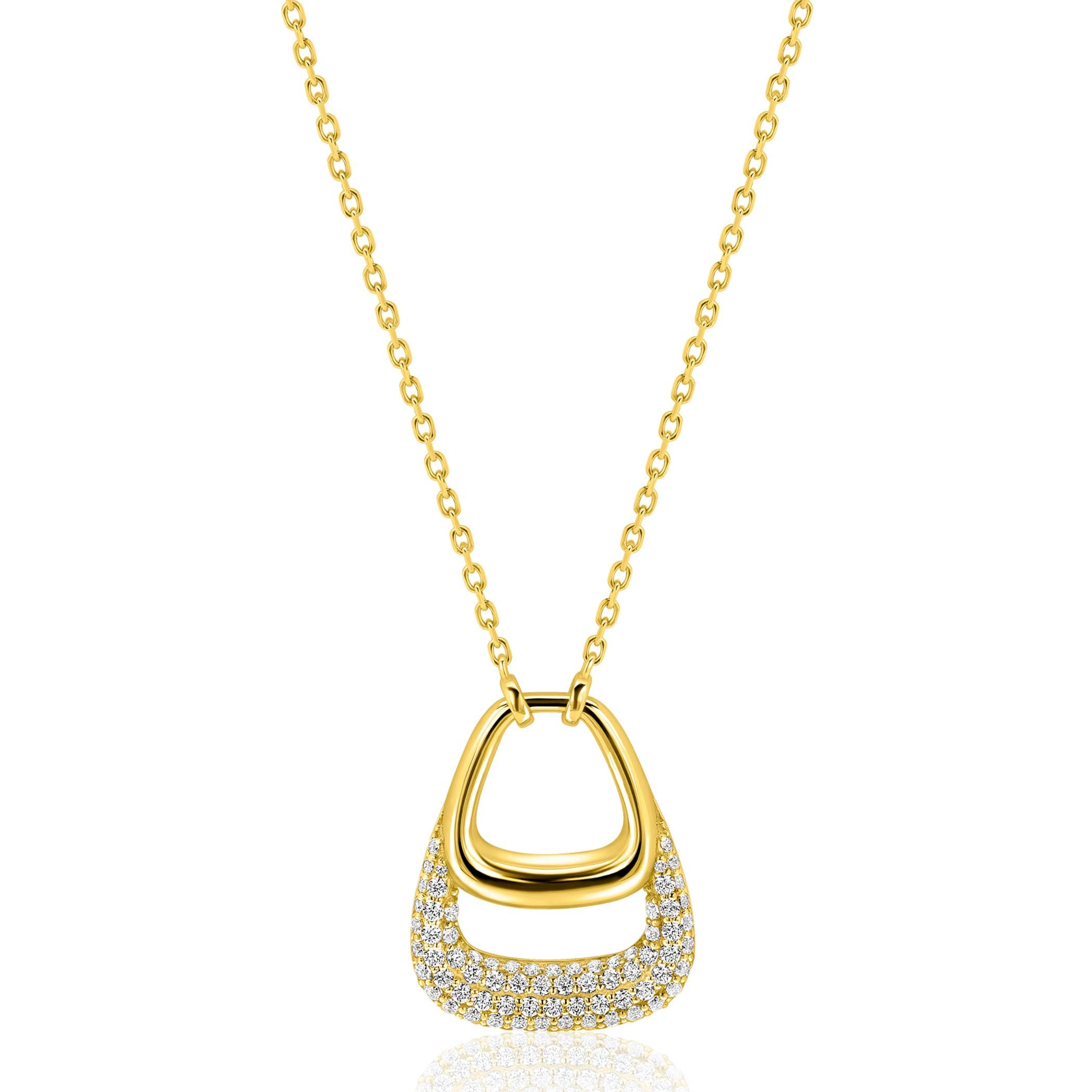 ZINZI Verguld Zilveren Ketting met Witte Zirkonia ZIC2806Y