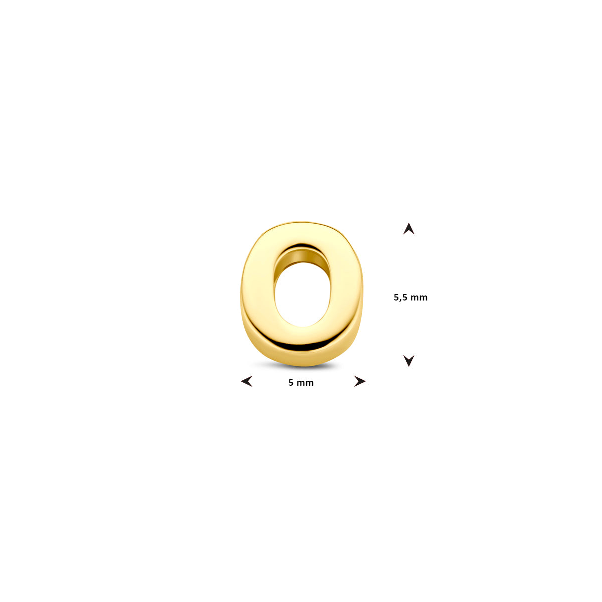 Hanger letter O 5,5 mm 9K geelgoud #Letter_O