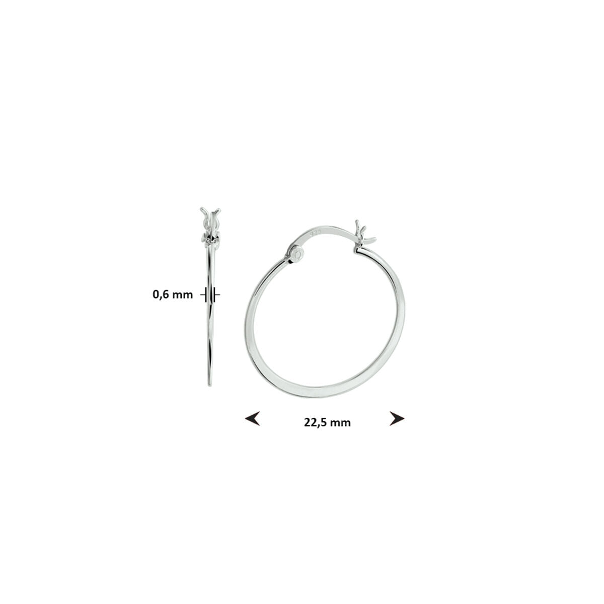 Zilver Gerhodineerd Oorringen Scharnier 1337460 - PansiteNederland.nl