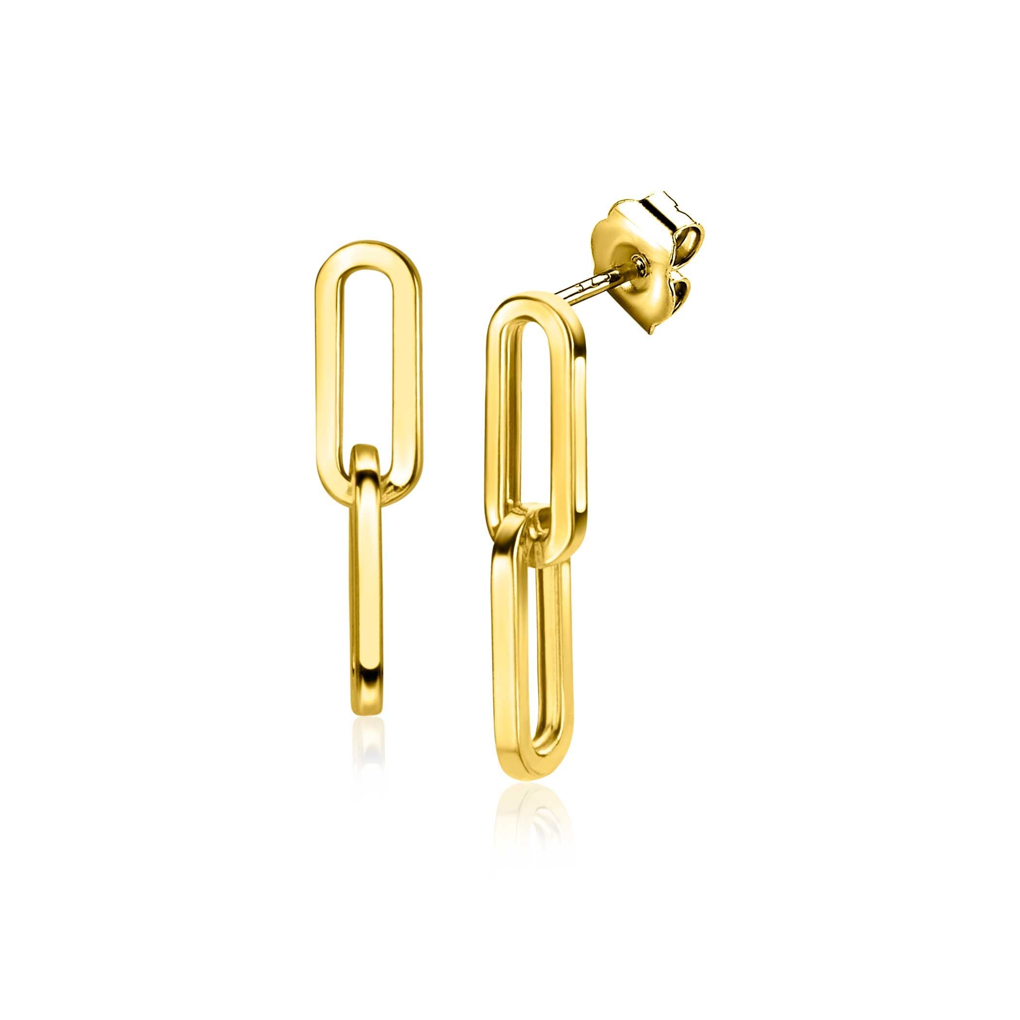 ZINZI 14K Gouden Oorknoppen ZGO360 25mm zilver oorbellen