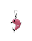 Zilveren gerhodineerde hanger dolfijn rood 1342059