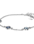 ZINZI zilveren schakel armband met twee lichtblauwe klavers en een donkerblauwe klaver in het midden 17-20cm ZIA2663B - PansiteNederland.nl