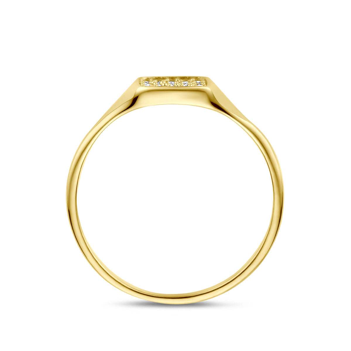 Ring zirkonia 14K geelgoud briljant