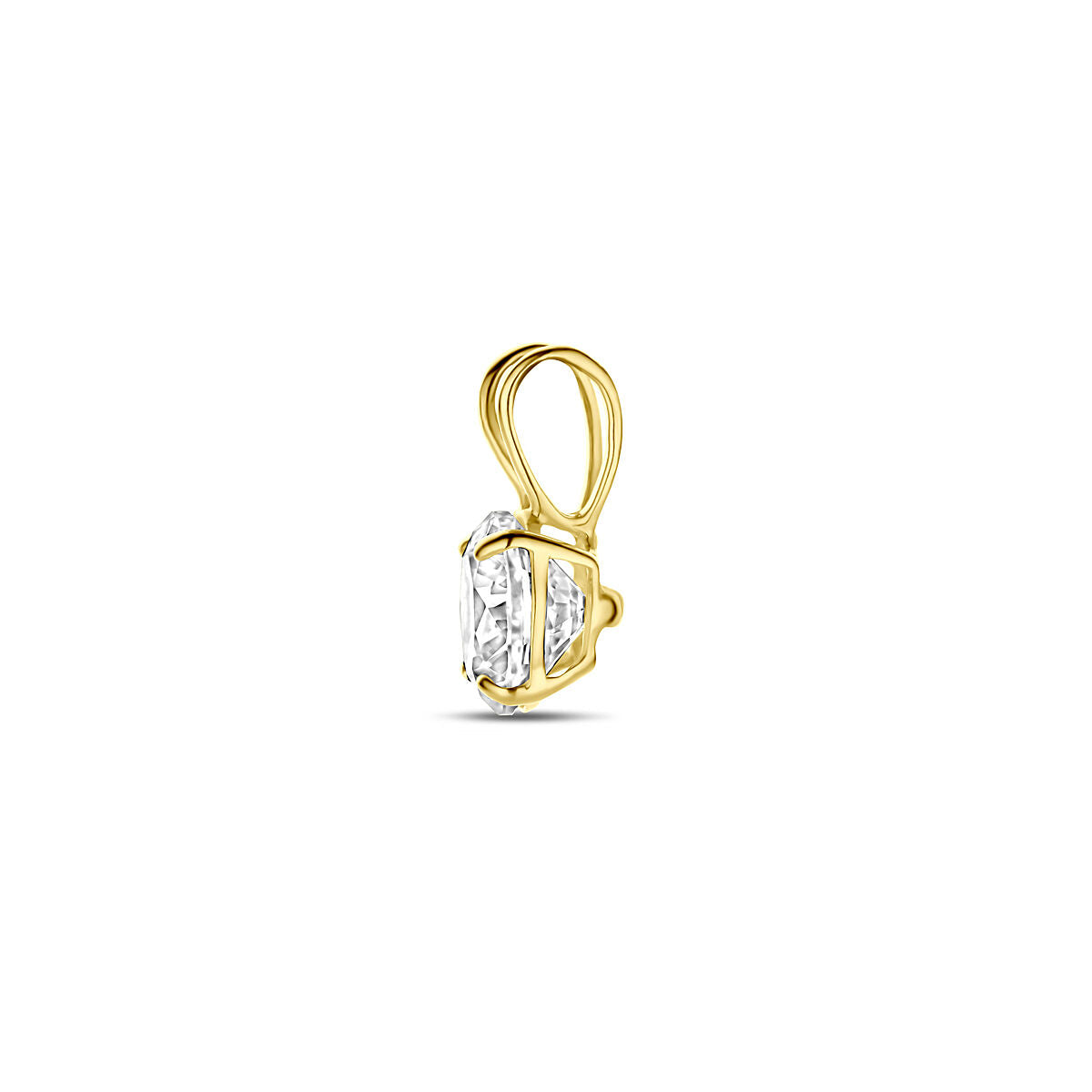 9K Geelgouden 9k hanger zirkonia 9 mm - 8000270 - PansiteNederland.nl