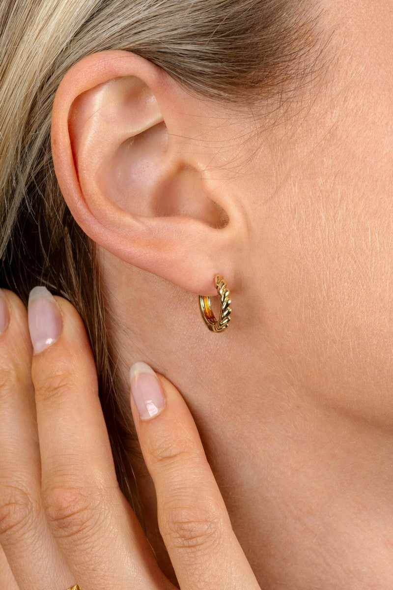 Zinzi 14mm zilveren oorringen met kleine druppels en luxe klapsluiting ZIO2688 - PansiteNederland.nl