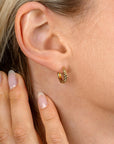 Zinzi 14mm gold plated zilveren oorringen met kleine druppels en luxe klapsluiting ZIO2688G