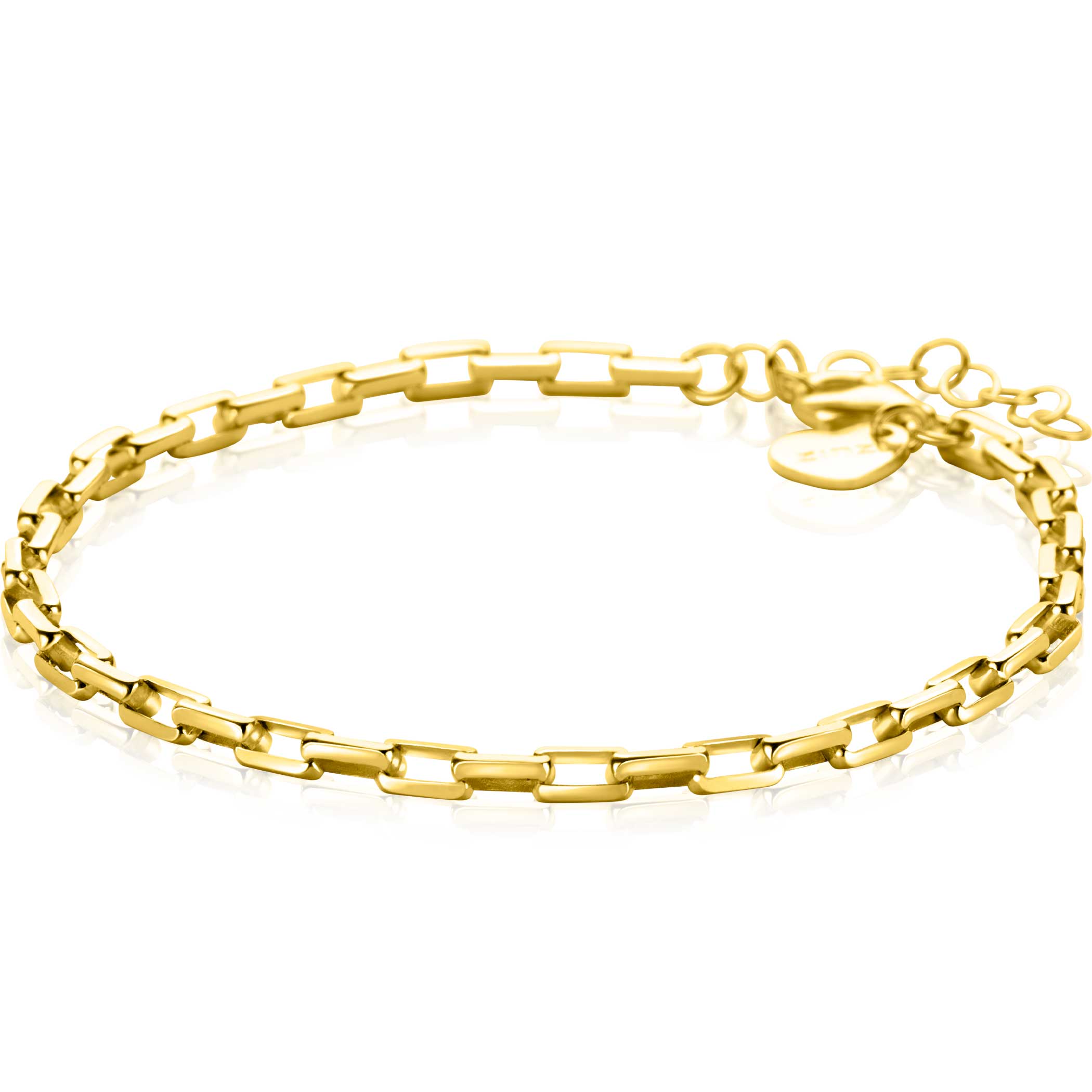 ZINZI gold plated zilveren armband met venetiaanse schakels 3mm 16,5-19,5cm - ZIA2587