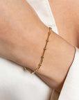 ZINZI gold plated zilveren slangen-armband met vierkant geslepen schakels 17-20cm ZIA2471G
