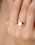 ZINZI Gold 14 krt gouden monogram ring met ovaal plaatje van 7mm ZGR406 - PansiteNederland.nl