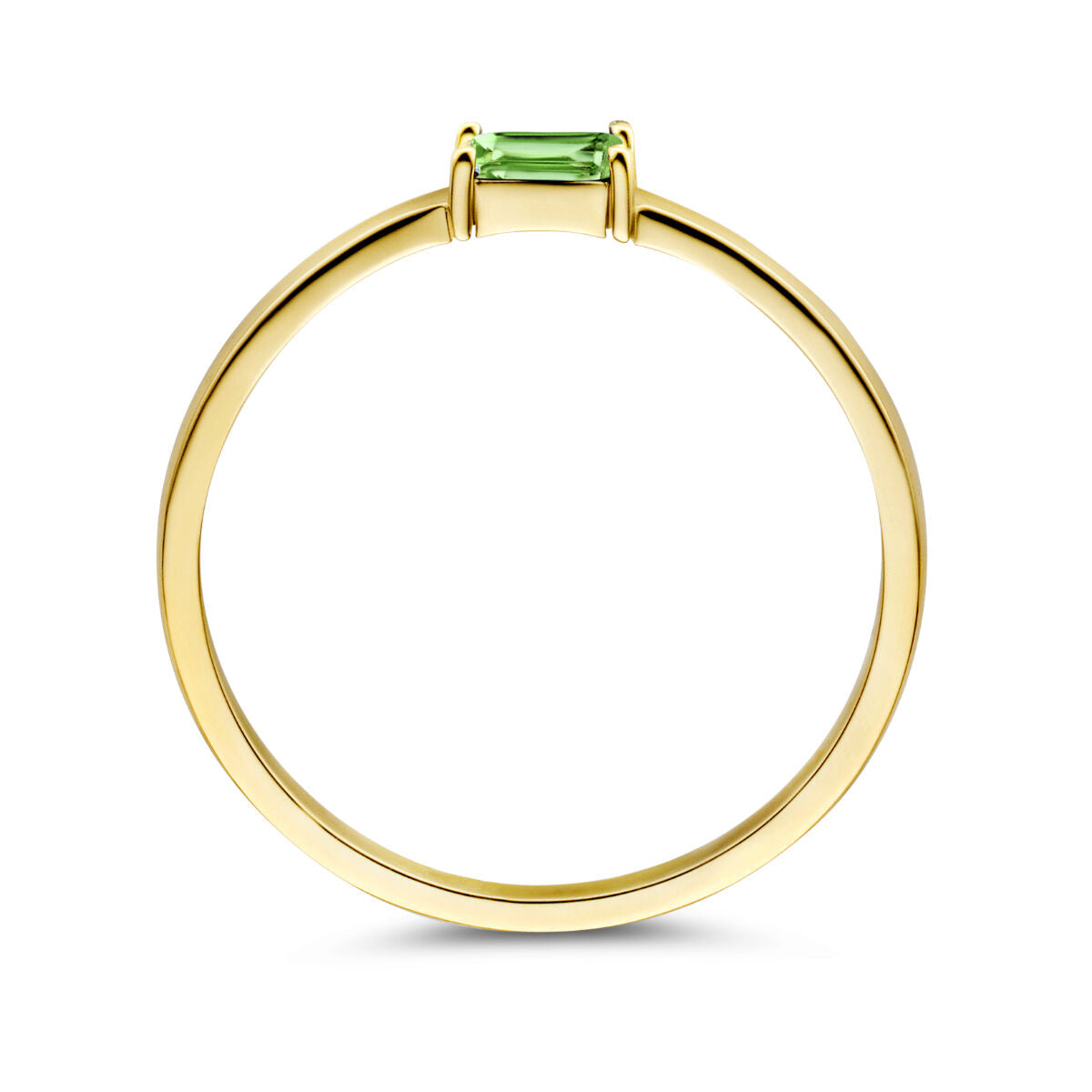 Ring met geboortesteen smaragd mei 14K geelgoud