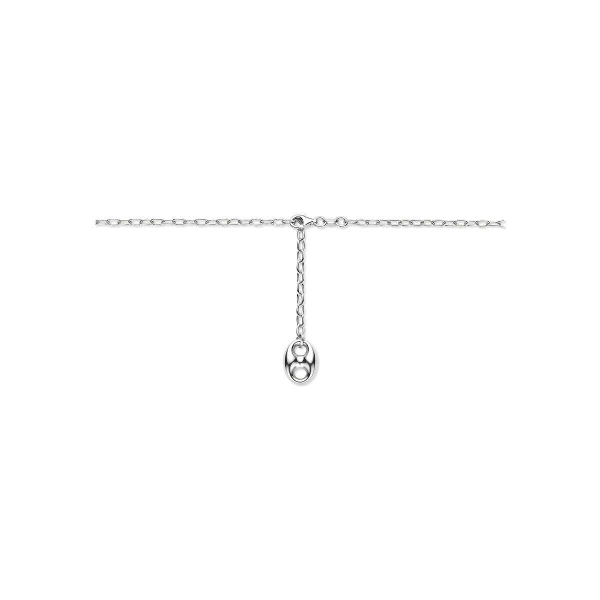 Fantasy Collection Y-collier koffieboon 50 cm zilver gerhodineerd